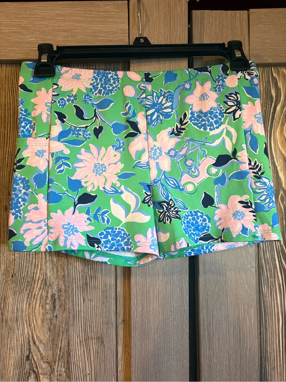 Lilly Pulitzer Green Floral Girls’ Shorts with Pink & Blue Print